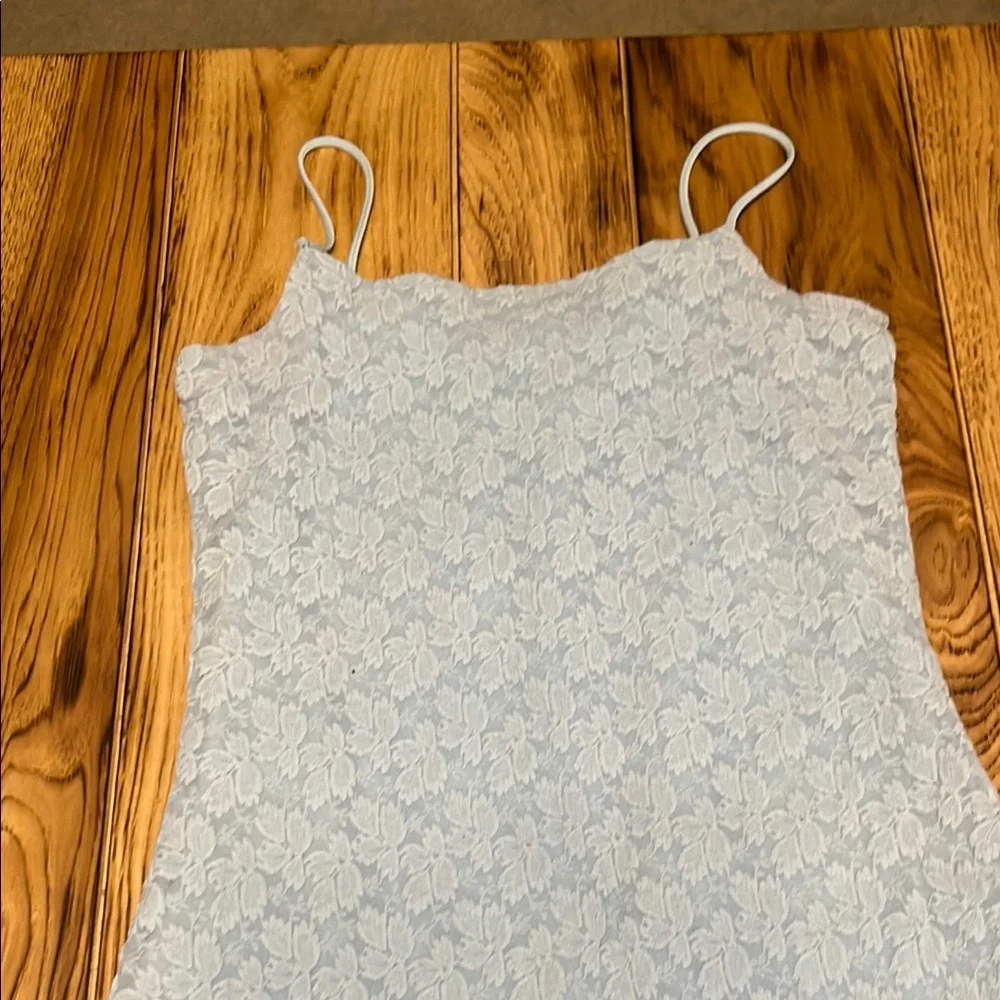 Vintage Chic Blue Lace Slip Dress Illusions by Mercury. - Picture 3 of 6